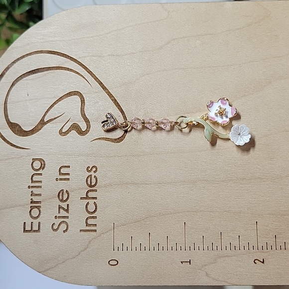 🔥LAST PAIR🔥 Spring Blossom Chain Drop Earrings, S925 - Picture 7 of 10